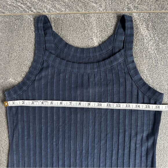 NWT Chaser Wide Rib High Neck Racerback Soft Stretchy Poor Boy Tank Top Blue S - Picture 6 of 8